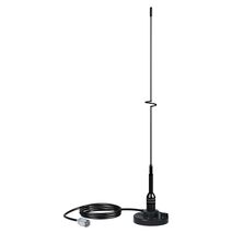 5218 - 19" VHF unity gain base-load black mag mount, stainless steel whip