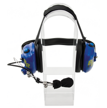 RRH-1160 Racing Radios Dual Muff - Dual Audio (2 radios) Headset (Blue)