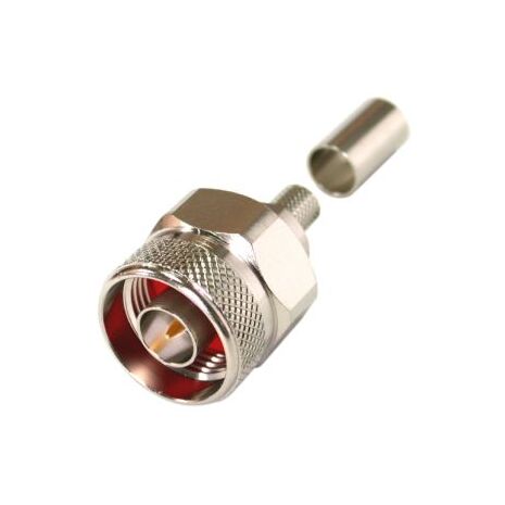 N MALE CRIMP, HEX SHELL, SOLDERLESS CENTER CONDUCTOR, CBL GRP X: N-G-T